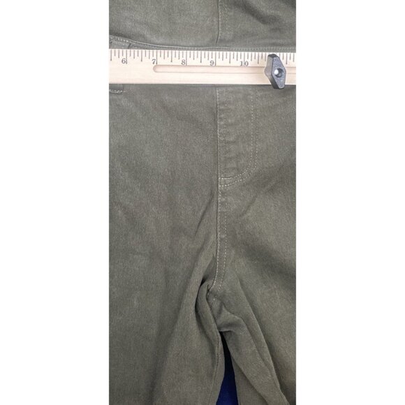 Overall Capri Raw edge Olive Green Suspender style back distressed L Olivaceous - Picture 7 of 10